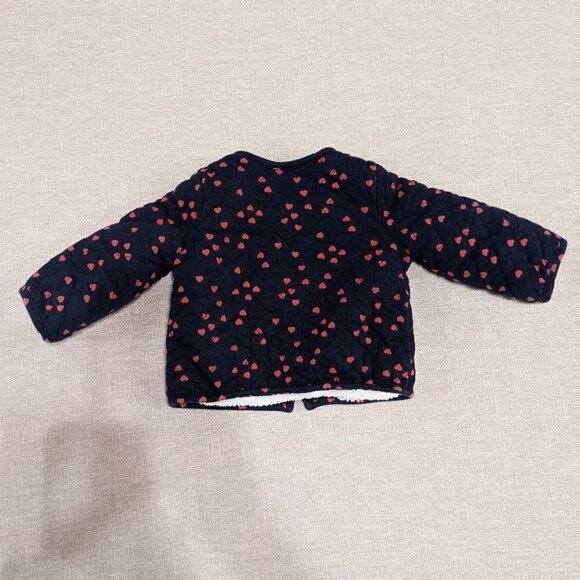 BabyGap Sweater Navy Blue/Red Heart  Infant 6-12 Months - Picture 2 of 4